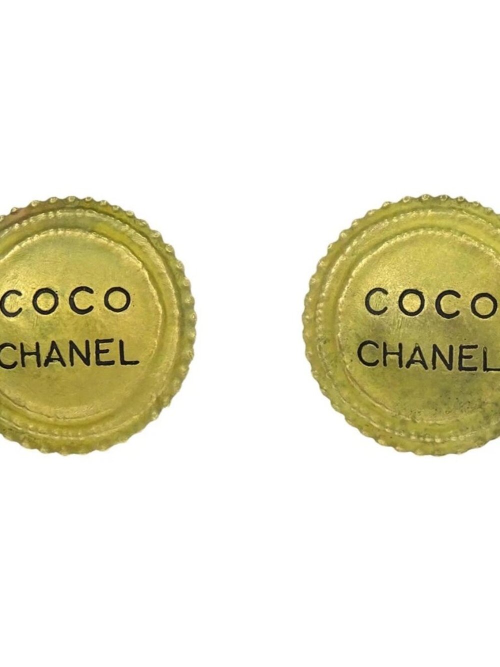 Chanel Button Clip-On Earrings Gold 94P 168292